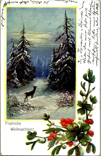 6499 -  - Fröhliche Weihnachten - gelaufen 1911