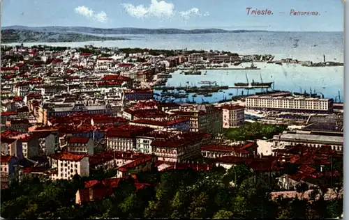 6500 - Italien - Trieste , Triest , Panorama - gelaufen 1912