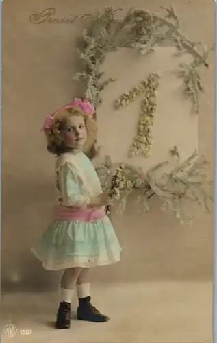 6503 -  - Prosit Neujahr , Mädchen - gelaufen 1910