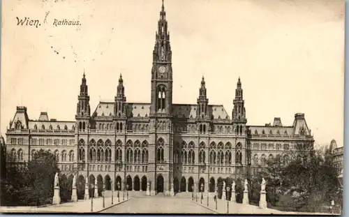 6505 - Wien - Rathausplatz - gelaufen 1908