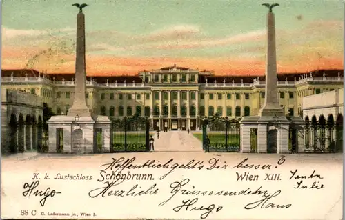 6511 - Wien - Wien XIII , K. k. Lustschloss Schönbrunn - gelaufen 1903