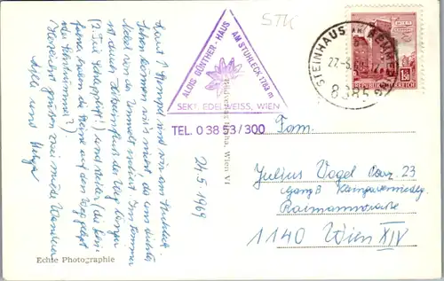 6550 - Steiermark - Stuhleck , Alois Güntherhaus - gelaufen 1969