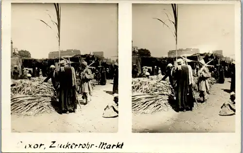 6579 - Ägypten - Luxor , Zuckerrohr Markt - nicht gelaufen