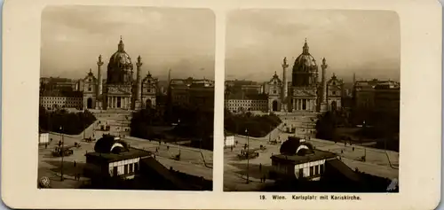 6640 - Österreich - Wien , Karlsplatz mit Kariskirche