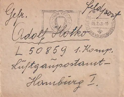 6661 - Österreich - Feldpost , Brief , Graz - Hamburg -  1943
