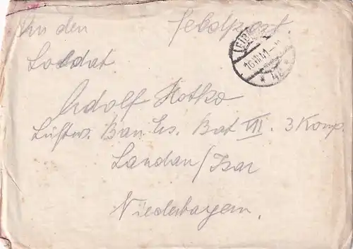 6663 - Österreich - Feldpost , Brief , Kaindorf , Leibnitz - Landau , Isar , Niederbayern -  1941