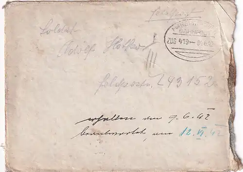 6666 - Österreich - Feldpost , Brief , Leibnitz - Bahnpost Zug 419 -  1942