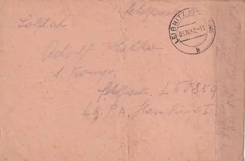 6669 - Österreich - Feldpost , Brief , Leibnitz - Hamburg -  1942