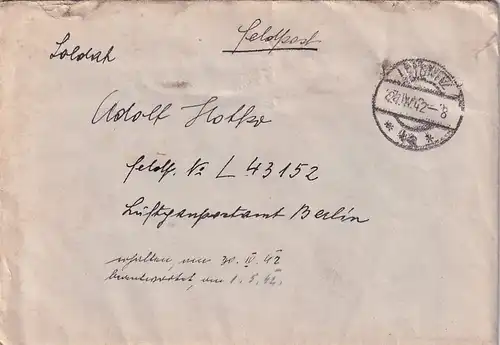 6676 - Österreich - Feldpost , Brief , Leibnitz - Berlin -  1942