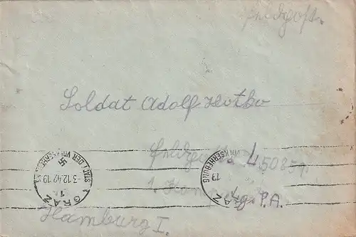6685 - Österreich - Feldpost , Brief , Graz , Zeichnung Kind -  1942