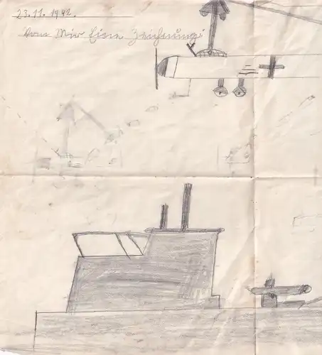 6685 - Österreich - Feldpost , Brief , Graz , Zeichnung Kind -  1942