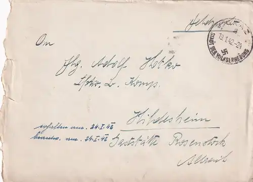 6688 - Österreich - Feldpost , Brief , Graz - Hildesheim -  1942