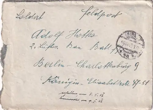 6701 - Österreich - Feldpost , Brief , Leibnitz - Berlin Charlottenburg -  1942