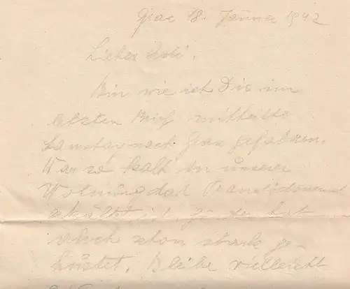 6705 - Österreich - Feldpost , Brief , Graz - Hildesheim -  1942