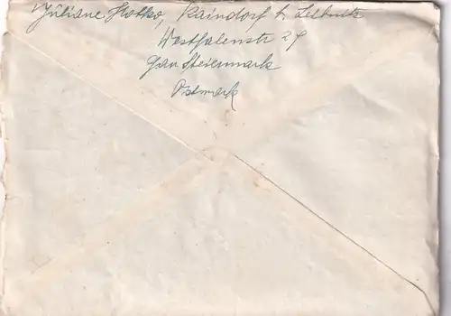 6714 - Österreich - Feldpost , Brief , Kaindorf Leibnitz - Landau , Isar , Niederbayern -  1941