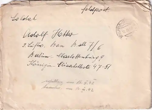 6718 - Österreich - Feldpost , Leibnitz - Berlin Charlottenburg -  1942