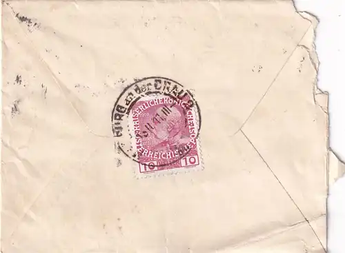 6741 - Österreich - Brief 1911 , Mitterdorf im Mürztal , leer
