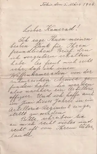 6750 - Österreich - Brief Tokio 1906