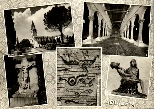 6795 - Griechenland - Greece , Aquileia , Basilica di Poppo , Mehrbildkarte - nicht gelaufen 1959