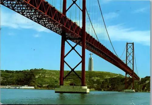 6819 - Portugal - Lisboa , Lissabon , Ponte sobre o Tejo , Brücke - gelaufen 1977
