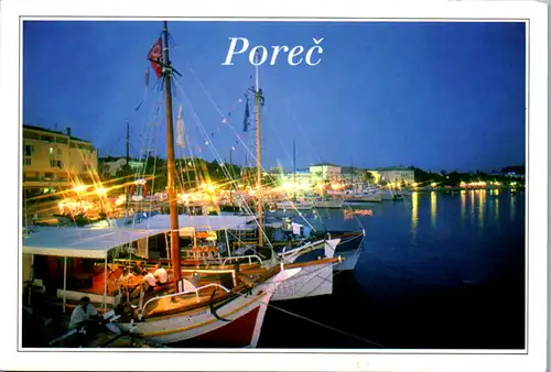 6850 - Kroatien - Porec , Panorama , Segelboot - gelaufen