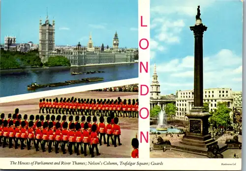 6857 - Großbritanien - London , House of Parliament , River Thames , Nelson's Column , Trafalgar Square , Guards - nicht gelaufen