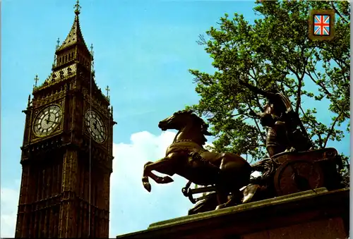 6869 - Großbritanien - London , Big Ben and Boadicea Statue - nicht gelaufen