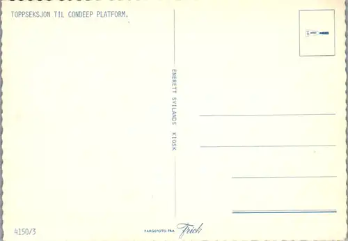 6897 - Norwegen - Toppseksjon til Condeep Platform , Ölplattform , Hilsen fra Jattavagen - nicht gelaufen