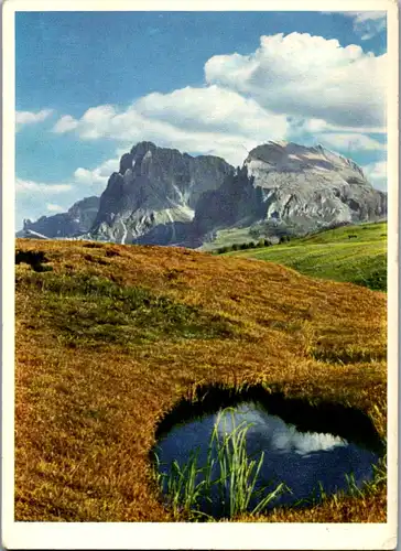 6922 - Italien - Dolomiten , Seiseralm , Langkofel , Plattkofel - gelaufen 1966