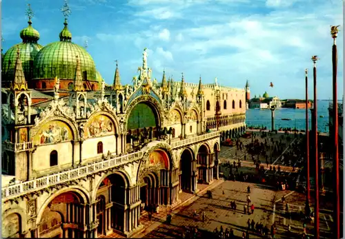 6935 - Italien - Venezia , Piazetta San Marco e Isola San Giorgio , Markusplatz - nicht gelaufen