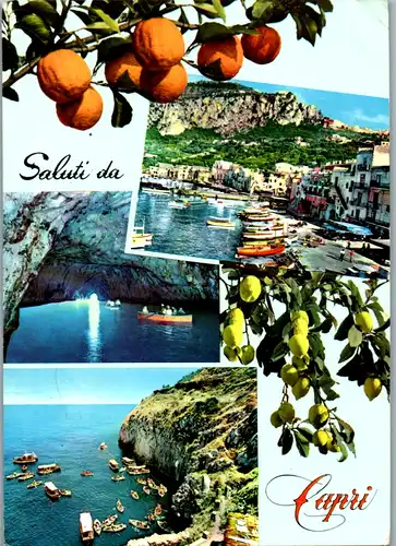 6939 - Italien - Capri , Marina Grande , Grotta Azzurra , Ingresso alla Grotta Azzurra , Mehrbildkarte - gelaufen 1965