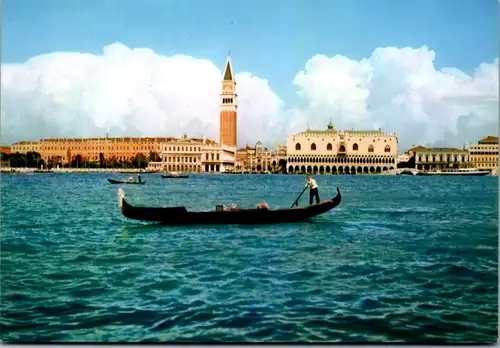6941 - Italien - Venezia , Panorama , Gondel , Gondoliere - nicht gelaufen 1962