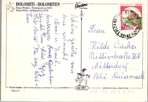 6948 - Italien - Dolomiten , Passo Pordoi , Passo Sella , Pordoijoch , Sellajoch - gelaufen