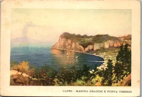 6959 - Italien - Capri , Marina Grande e Punta Tiberio , Grand Rivage - gelaufen 1950