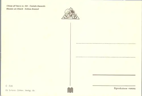 6983 - Italien - Klausen am Eisack , Schloss Branzoll , Chiusa all' Isarco , Castello Branzollo - nicht gelaufen