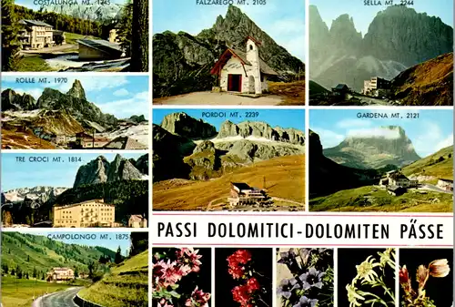 6984 - Italien - Dolomitici Passi , Falzarego , Rolle , Costalunga , Mehrbildkarte - nicht gelaufen
