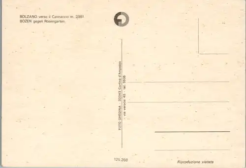 6992 - Italien - Bolzano , Bozen verso il Catinaccio , gegen Rosengarten - nicht gelaufen