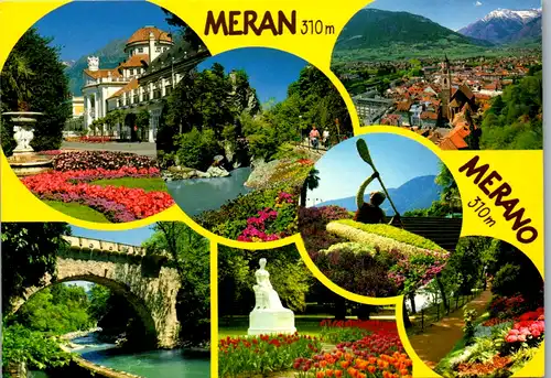 6995 - Italien - Meran , Merano , Burggrafenaml , Promenade , Zielspitze , Mehrbildkarte - nicht gelaufen