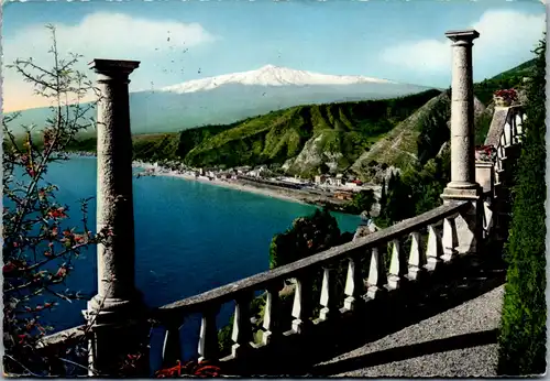 7006 - Italien - Taormina , Panorama - gelaufen 1957