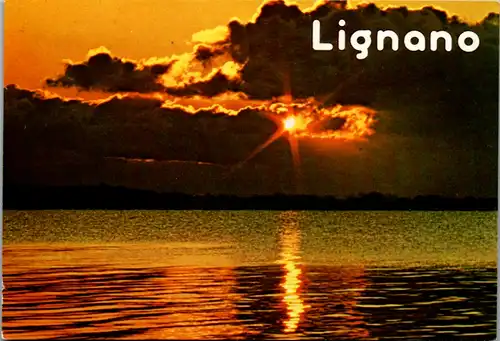 7017 - Italien - Lignano , Sonnenuntergang - gelaufen 1987