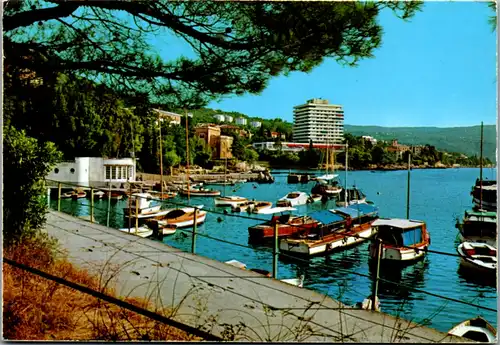 7034 - Kroatien - Opatija , Bucht , Boot - gelaufen 1978