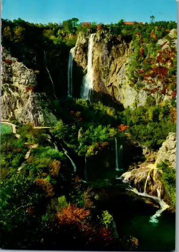7036 - Kroatien - Plitvicka Jezera , Plitvicer Seen , Wasserfall Plitvitz , Slap Plitvice - gelaufen 1973