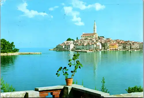 7053 - Kroatien - Rovinj , Ansicht Altstadt - gelaufen 1987