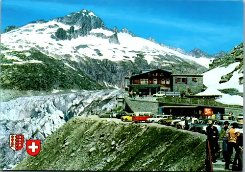 7057 - Schweiz - Furka Belvedere , Rhonegletscher mit Nägelisgrätli - nicht gelaufen