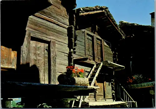 7062 - Schweiz - Zermatt , Alte Gasse , Bauernhaus - nicht gelaufen