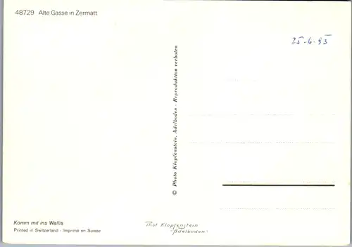 7062 - Schweiz - Zermatt , Alte Gasse , Bauernhaus - nicht gelaufen