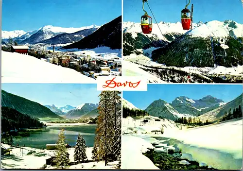 7086 - Schweiz - Davos , Strelabahn mit Weisshorn und Schwarzhorn , Davosersee , Tinzenhorn , Sertigtal mit Ducangruppe - gelaufen