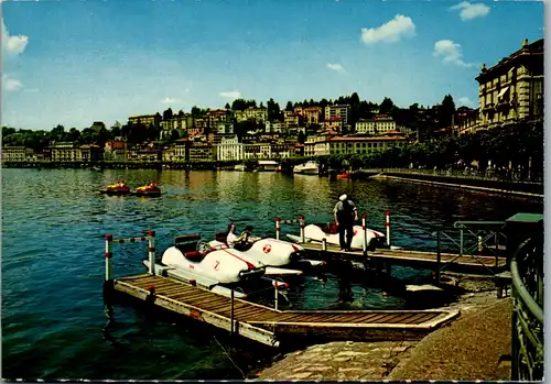 7089 - Schweiz - Lugano , Quai , Tretboot , Pedalo - nicht gelaufen