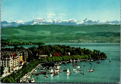 7107 - Schweiz - Zürich , See und Alpen - gelaufen 1966