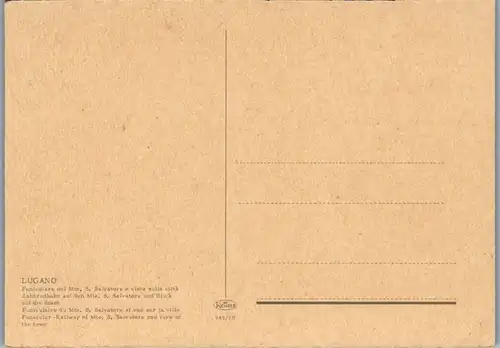 7109 - Schweiz - Lugano , Funicolare del Monte S. Salvatore e vista sulla citta , Zahnradbahn - nicht gelaufen